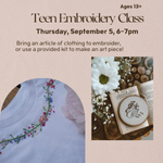 Teen embroidery class