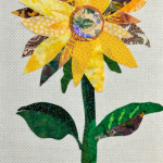 scrap fabric sunflower