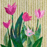 tulip fabric collage